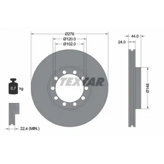 Jeu de 2 disques de frein avant TEXTAR