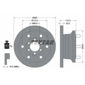 Jeu de 2 disques de frein avant TEXTAR 93095100