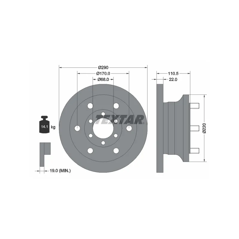 Jeu de 2 disques de frein avant TEXTAR 93095100