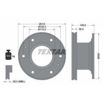 Jeu de 2 disques de frein avant TEXTAR 93101600