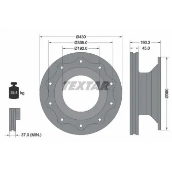 Jeu de 2 disques de frein arrière TEXTAR 93101900