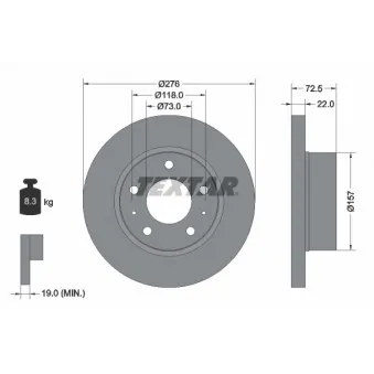 Jeu de 2 disques de frein avant TEXTAR 93104603