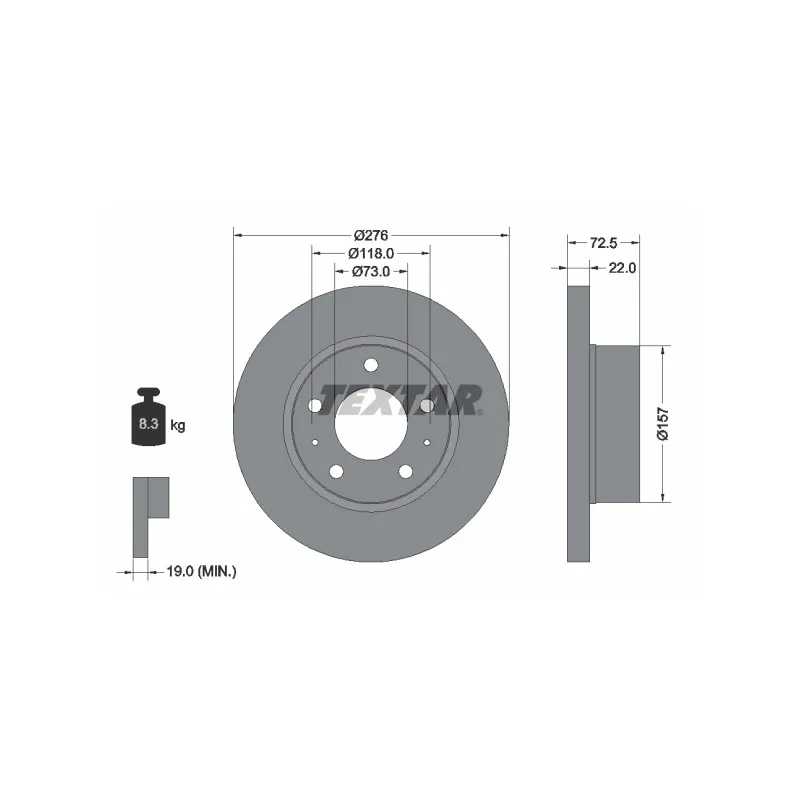 Jeu de 2 disques de frein avant TEXTAR 93104603