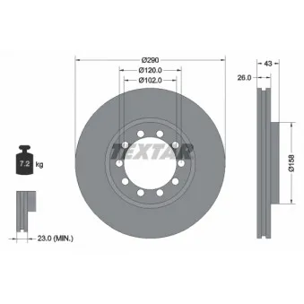 Jeu de 2 disques de frein avant TEXTAR 93117500