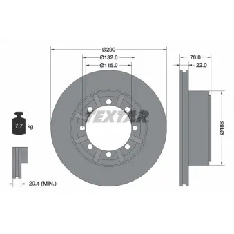 Jeu de 2 disques de frein arrière TEXTAR 93117600