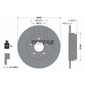 Jeu de 2 disques de frein arrière TEXTAR 93123503
