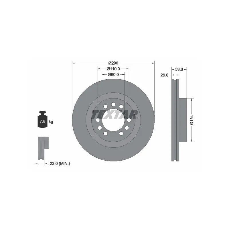 Jeu de 2 disques de frein avant TEXTAR 93127200