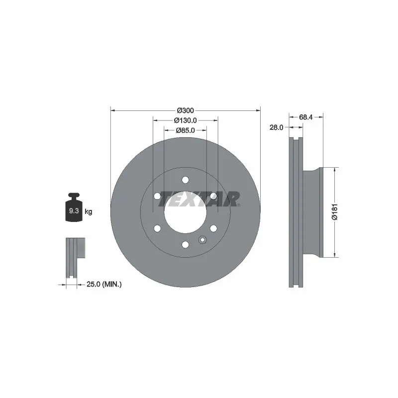 Jeu de 2 disques de frein avant TEXTAR 93143203