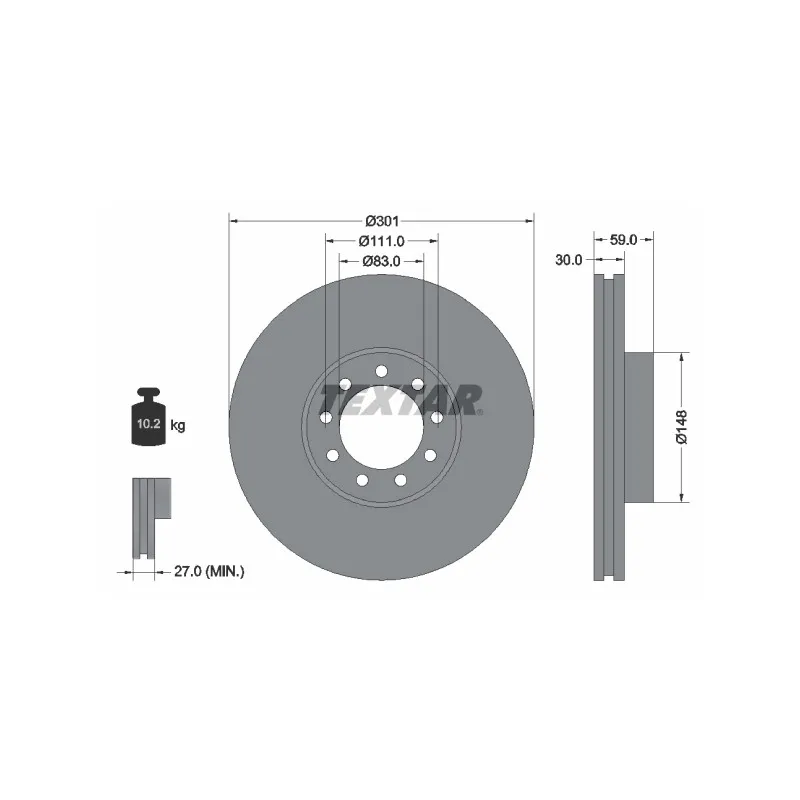 Jeu de 2 disques de frein avant TEXTAR 93177603