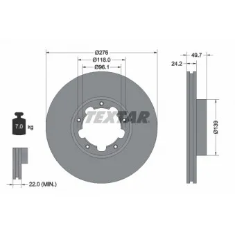 Jeu de 2 disques de frein avant TEXTAR 93185303