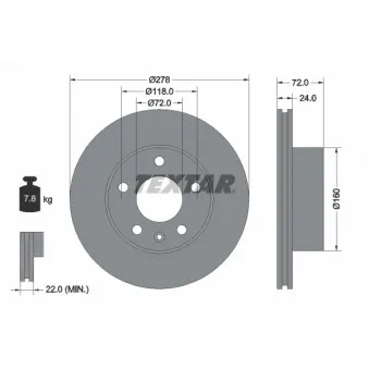 Jeu de 2 disques de frein avant TEXTAR 93191100