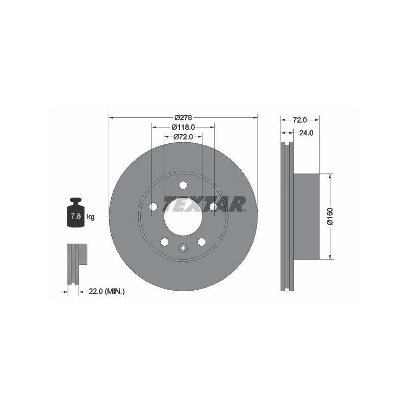 Jeu de 2 disques de frein avant TEXTAR 93191100