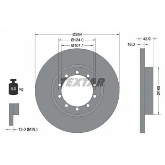 Jeu de 2 disques de frein arrière TEXTAR 93242500