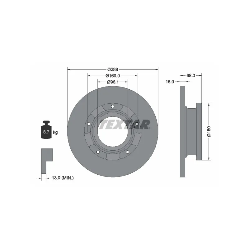 Jeu de 2 disques de frein avant TEXTAR 93260700