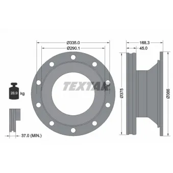Jeu de 2 disques de frein avant TEXTAR 93308800