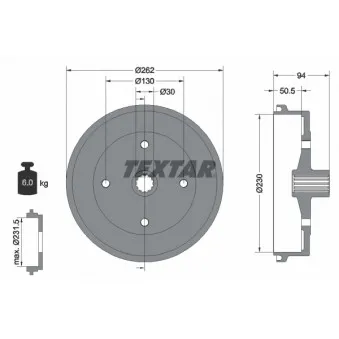 Tambour de frein TEXTAR 94004700