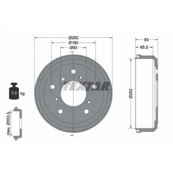 Tambour de frein TEXTAR 94005100