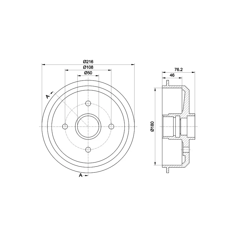 Tambour de frein TEXTAR 94008800