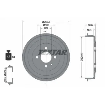 Tambour de frein TEXTAR 94009300