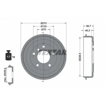 Tambour de frein TEXTAR 94012500