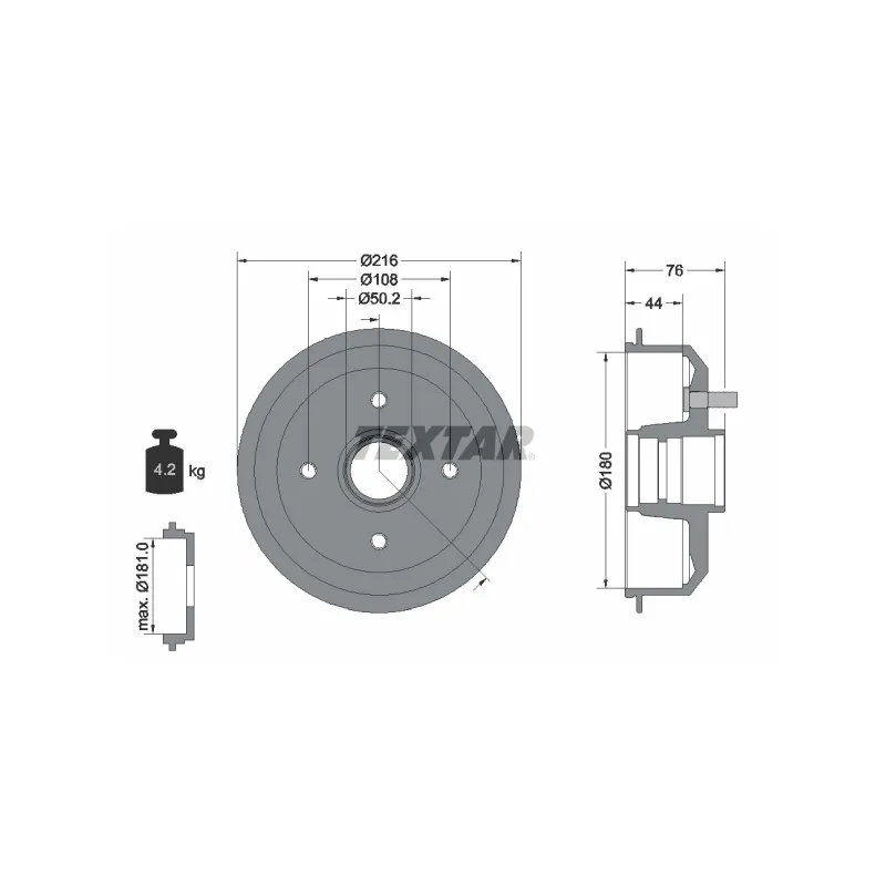 Tambour de frein TEXTAR 94012900