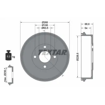 Tambour de frein TEXTAR 94013100