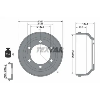 Tambour de frein TEXTAR 94013300