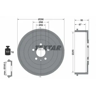 Tambour de frein TEXTAR 94015000