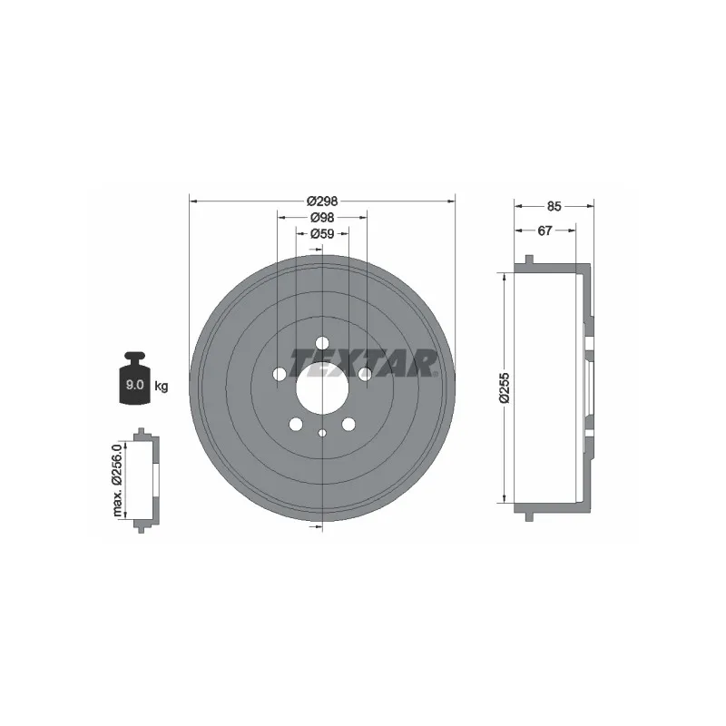Tambour de frein TEXTAR 94015000