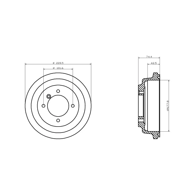 Tambour de frein TEXTAR 94015200