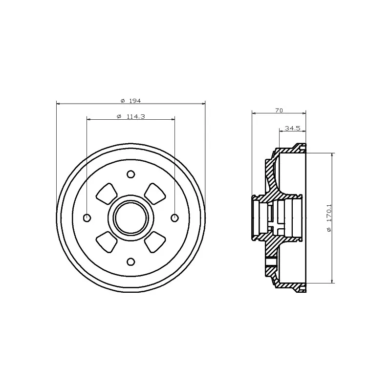 Tambour de frein TEXTAR 94015800