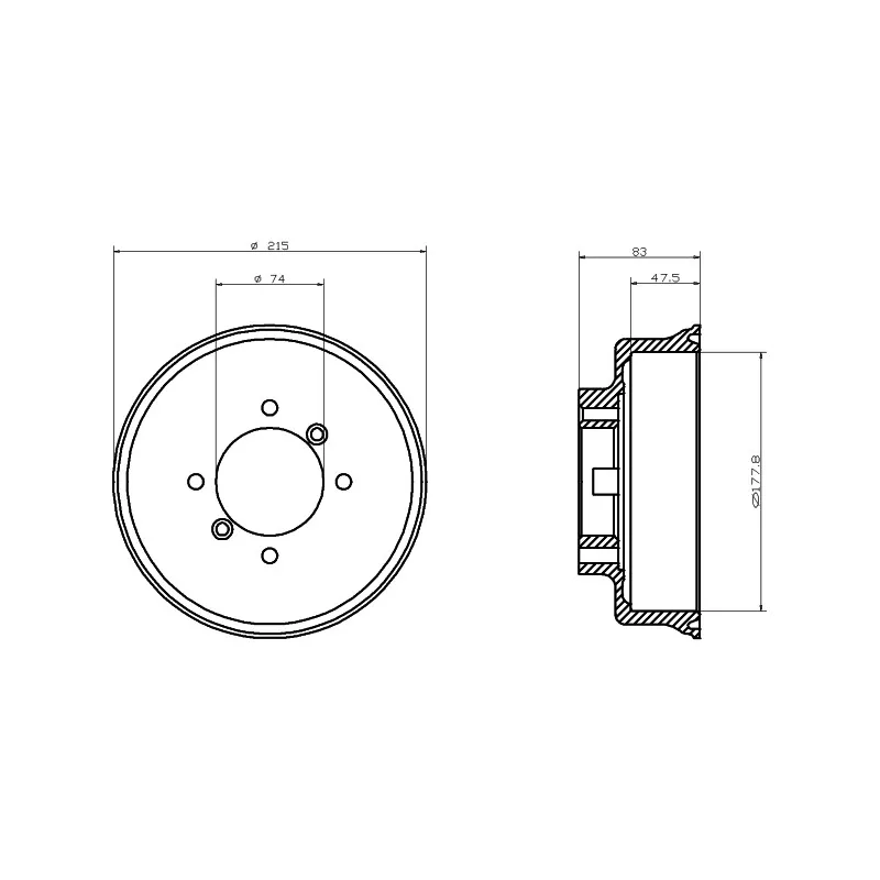 Tambour de frein TEXTAR 94017200