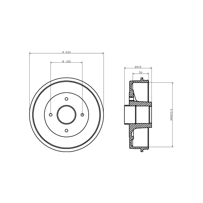 Tambour de frein TEXTAR 94019500