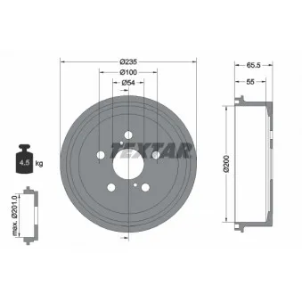 Tambour de frein TEXTAR 94021300
