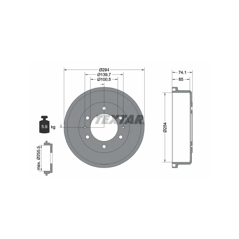 Tambour de frein TEXTAR 94022100