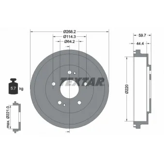 Tambour de frein TEXTAR 94023000
