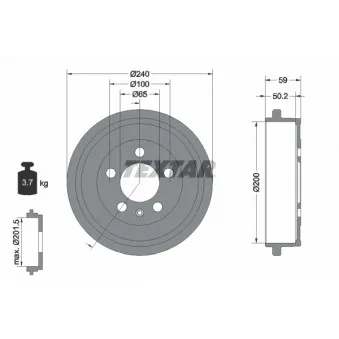 Tambour de frein TEXTAR 94023800