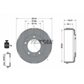 Tambour de frein TEXTAR 94024600