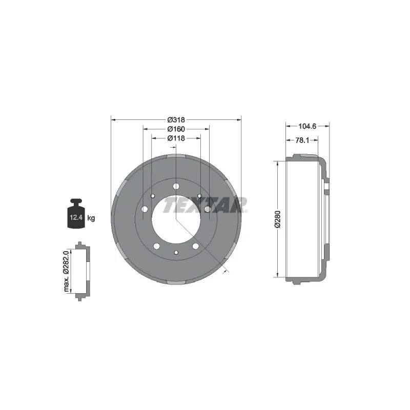 Tambour de frein TEXTAR 94024600