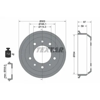 Tambour de frein TEXTAR 94028600