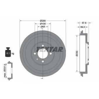 Tambour de frein TEXTAR 94029500