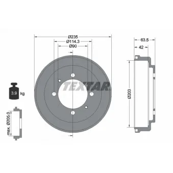 Tambour de frein TEXTAR 94030000