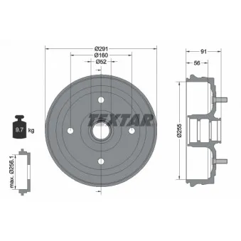 Tambour de frein TEXTAR 94030800