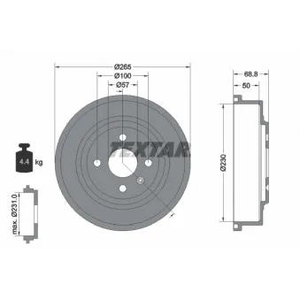 Tambour de frein TEXTAR 94031500