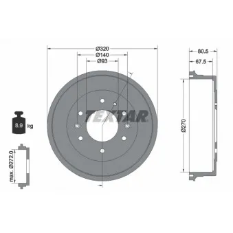 Tambour de frein TEXTAR 94033500