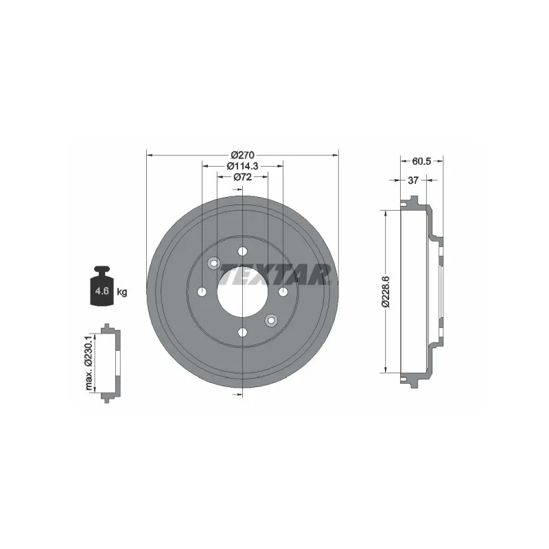 Tambour de frein TEXTAR 94034500