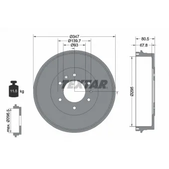 Tambour de frein TEXTAR 94035400