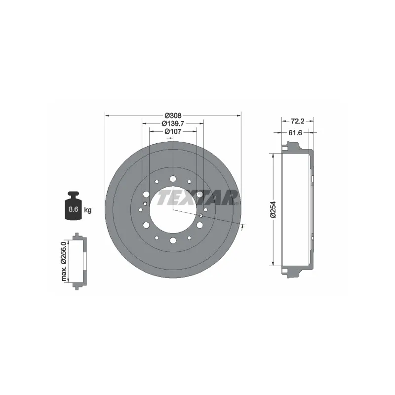 Tambour de frein TEXTAR 94039900