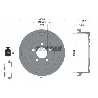 Tambour de frein TEXTAR 94040100