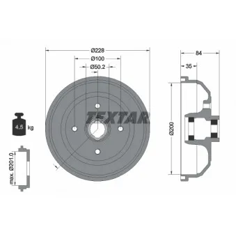 Tambour de frein TEXTAR 94042300